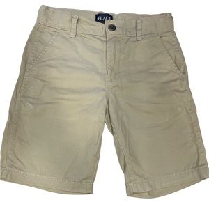 Boys The Childrens Place Khaki Tan Flat Front Shorts Size 7